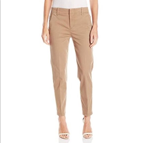 Vince Coin Pocket Cropped Flat Front Chino Khaki Pants 2 - Picture 1 of 4
